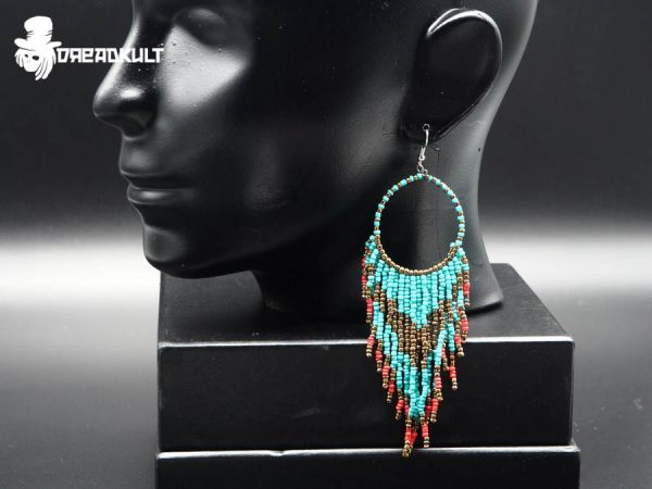 bohemian mandala glas earrings, boho,  dreadlock jewelry, earrings for dreadheads, festival jewelry, jewelry for hippie, hip jewelry, native jewelry, indian jewelry, gypsy jewelry, goa jewelry, gypsy earrings, goa earrings